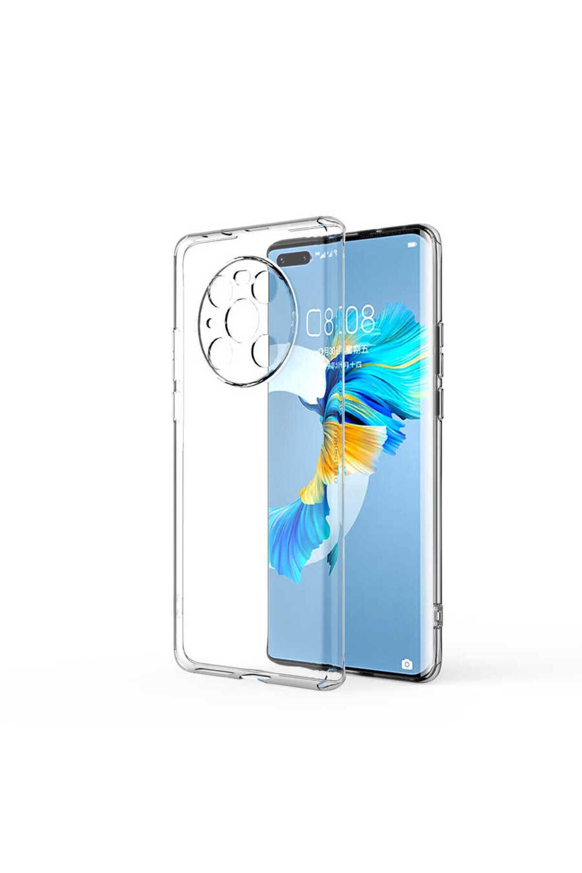 Huawei Mate 40 Pro Kılıf BSAY Kamera Korumalı Süper Silikon Kapak - Renksiz Renksiz