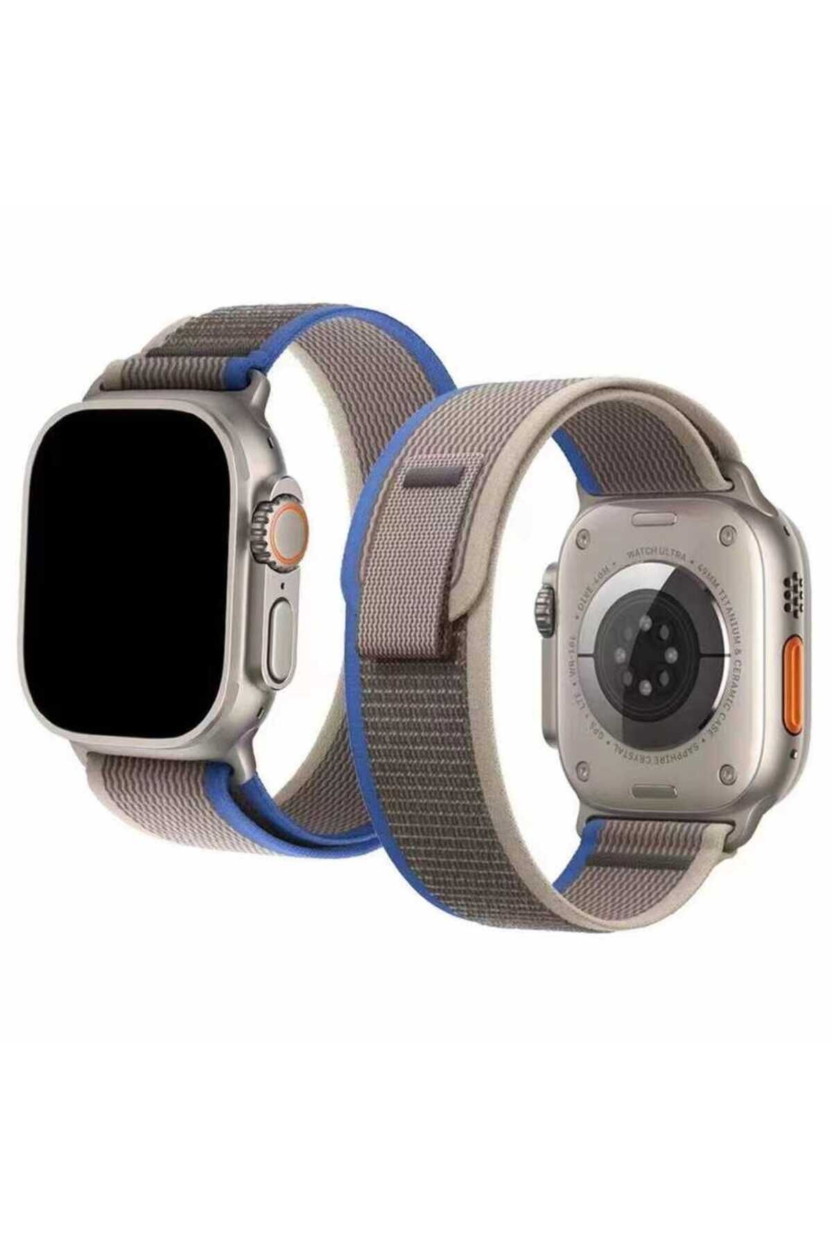 Watch Ultra 49mm Uyumlu KRD-77 Hasır BSAY Kordon-Siyah Siyah