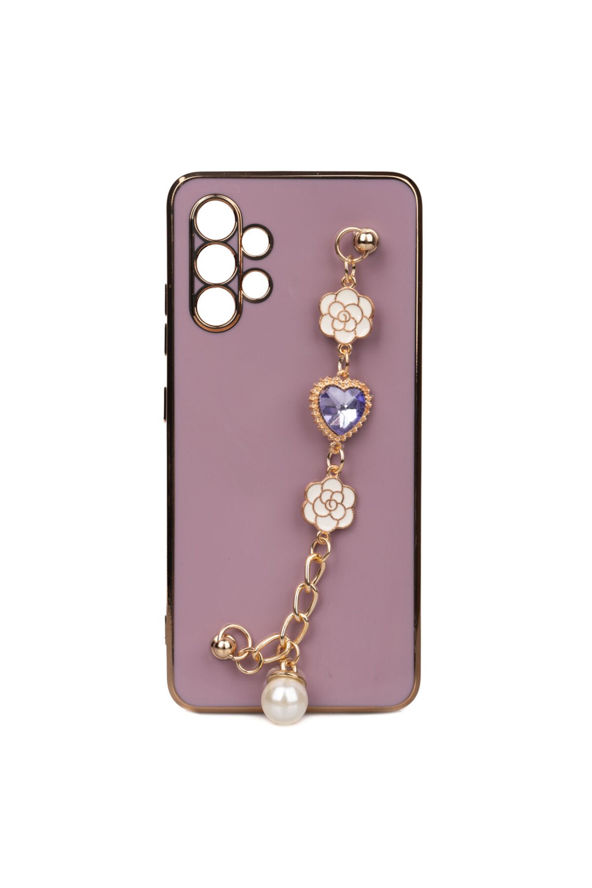 Galaxy A32 4G Kılıf El Tutamaçlı Kamera Korumalı GZST Taka Silikon Kapak - Mor Mor