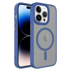 iPhone 13 Pro Kılıf Mat Arka Yüzey Wireless Şarj Özellikli Zore Flet M-safe Kılıf