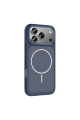 iPhone 17 Pro Kılıf M-Safe Şarj Özellikli Metal Kamera Çerçeveli Zore Sanremo Silikon Kapak - Gri Gri