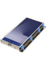 Galaxy Z Fold 7 Kılıf Kamera Korumalı Şeffaf Tasarımlı Lego Standlı Kapak - Gold