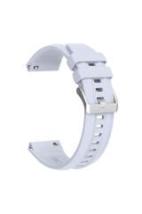 Huawei Watch GT5 Pro 46mm Uyumlu ZPRB KRD-130 Silikon Kordon Strap Kayış-Siyah Beyaz