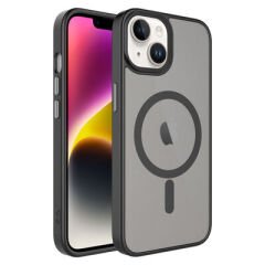 iPhone 13 Kılıf Mat Arka Yüzey Wireless Şarj Özellikli Zore Flet M-safe Kılıf