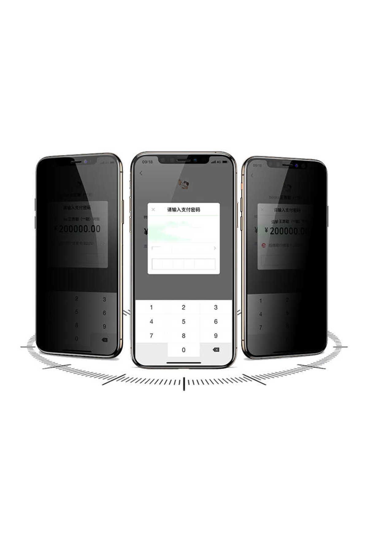 iPhone 12 Uyumlu Davin 5D Privacy Cam BSAY Ekran Koruyucu