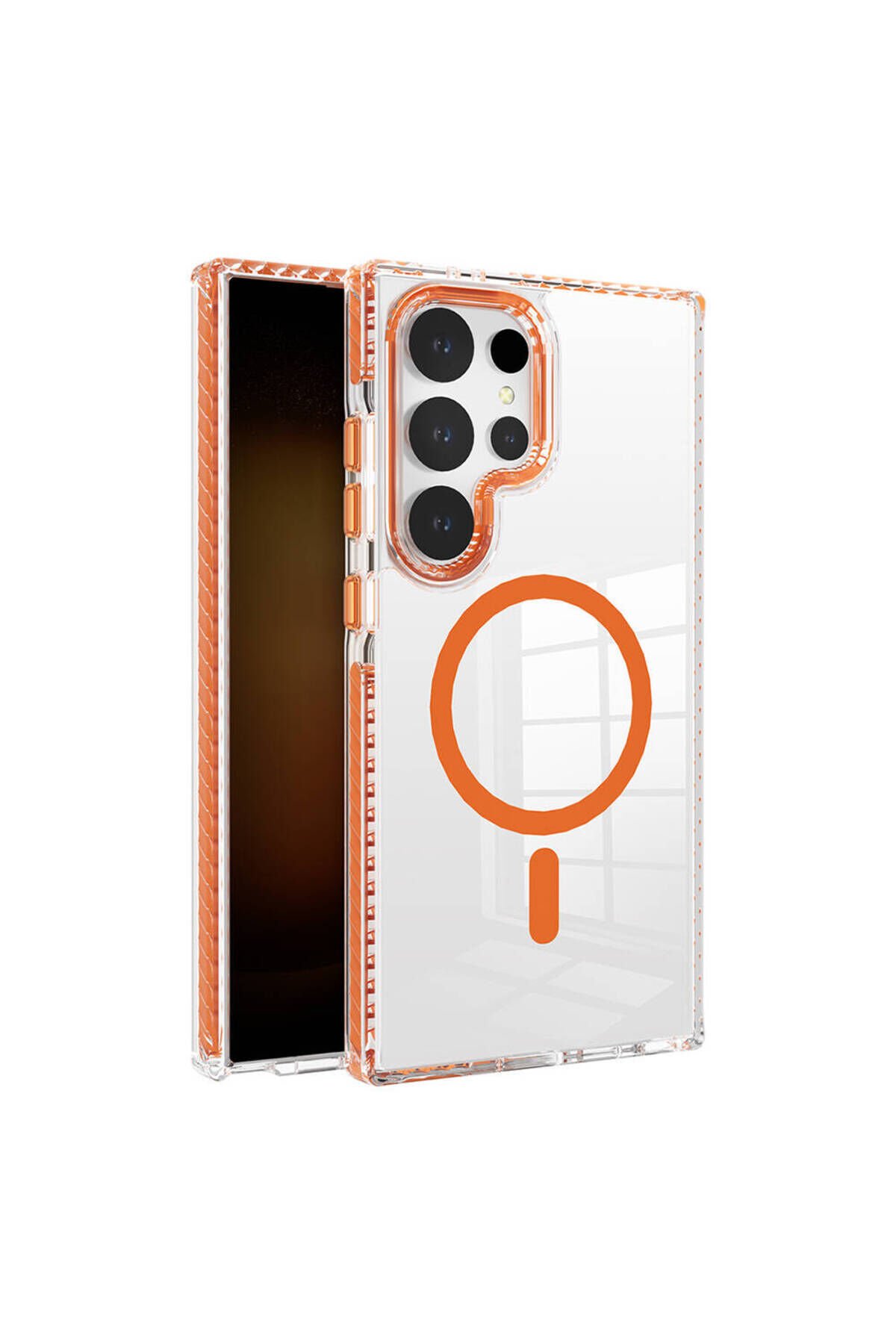 Galaxy S24 Ultra Kılıf Magsafe Şarj Özellikli Airbagli Takılabilir Askı Aparatlı ASMA Nana Kapak - P Pembe