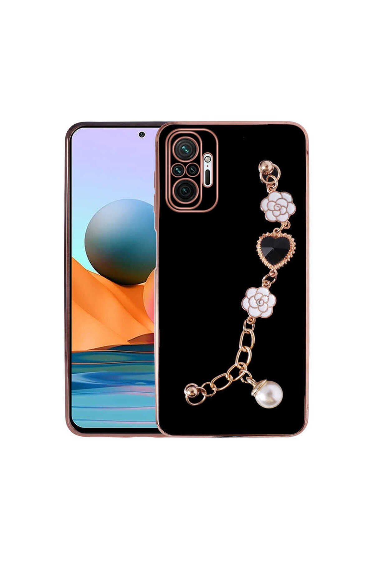 Redmi Note 10 Pro Kılıf El Tutamaçlı Kamera Korumalı BSAY Taka Silikon Kapak - Siyah Siyah