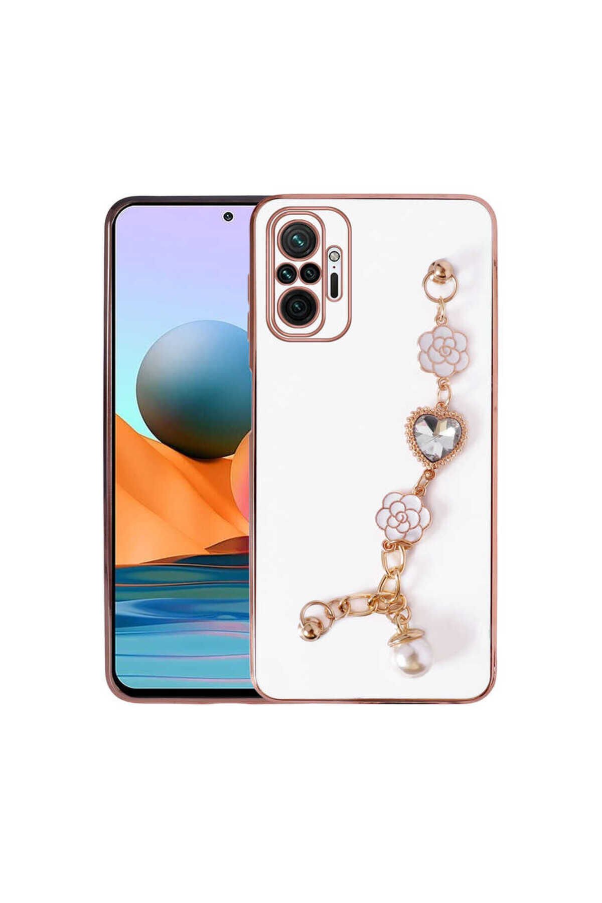 Redmi Note 10 Pro Kılıf El Tutamaçlı Kamera Korumalı BSAY Taka Silikon Kapak - Siyah Pembe