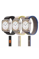 Watch 44mm Uyumlu KRD-77 Hasır BSAY Kordon-Siyah Siyah