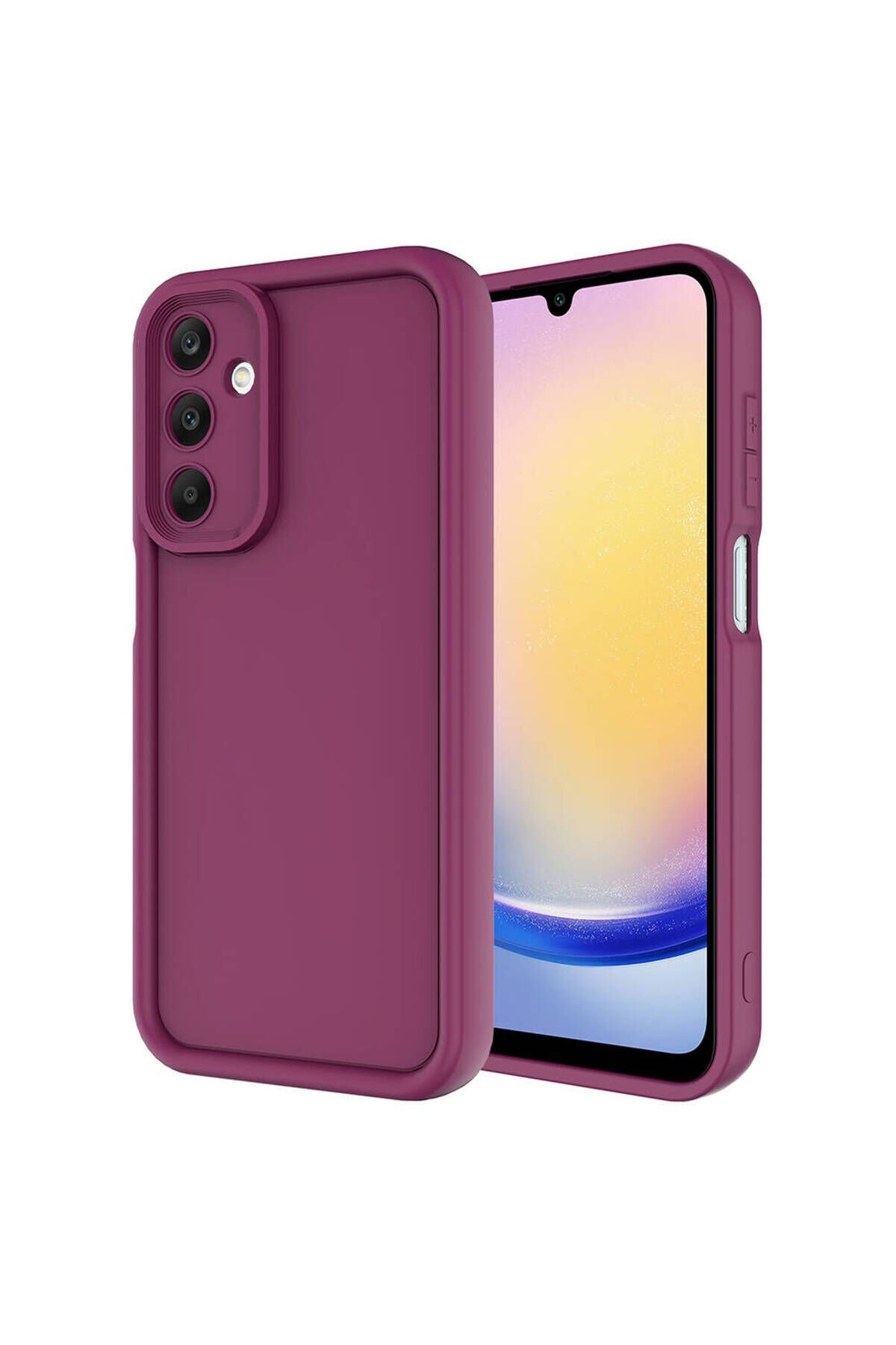 Galaxy A25 Kılıf Kamera Korumalı SENK Ananas Kapak - Mürdüm