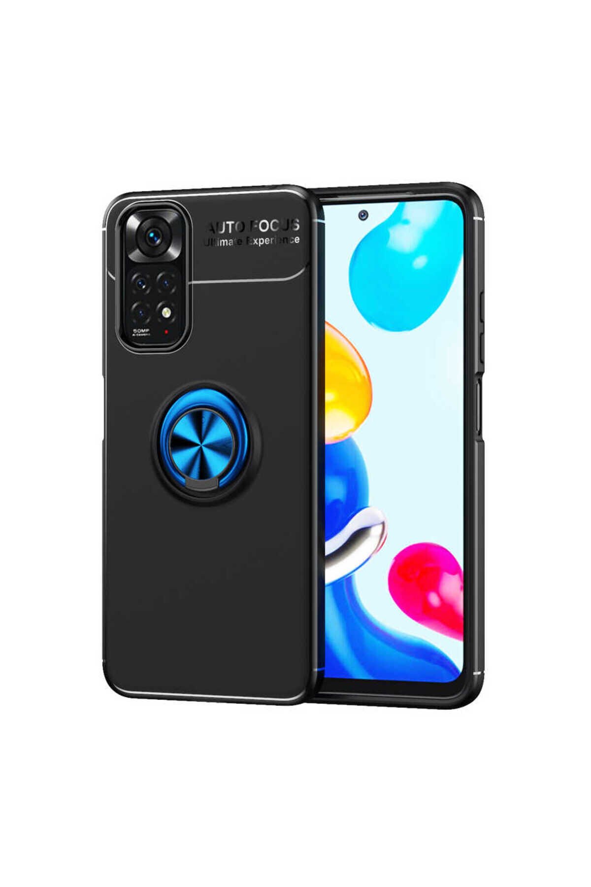 Redmi Note 11S Global Kılıf BSAY Ravel Silikon Kapak - Mavi Siyah-Mavi