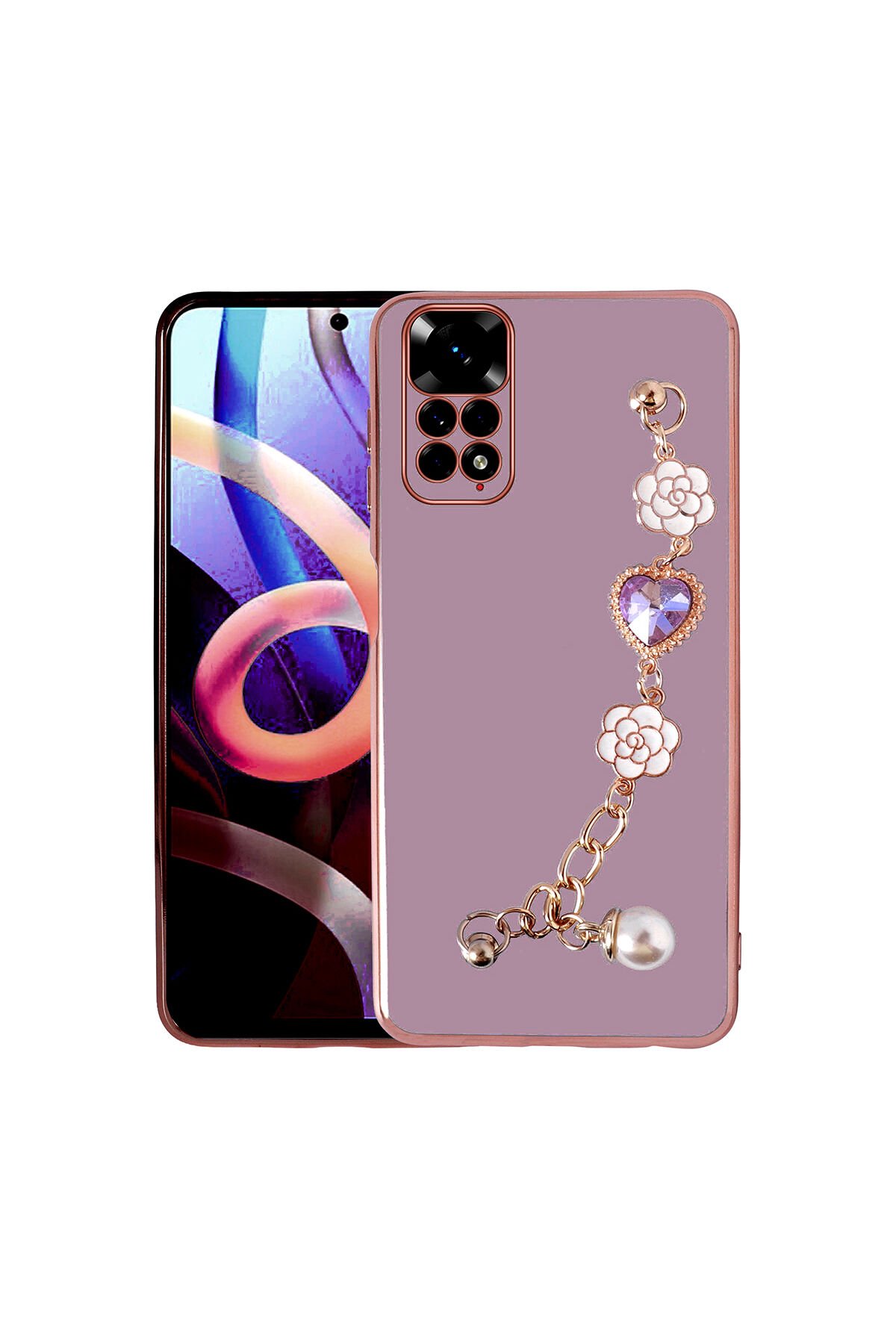 Redmi Note 11S Global Kılıf El Tutamaçlı Kamera Korumalı BSAY Taka Silikon Kapak - Siyah Siyah