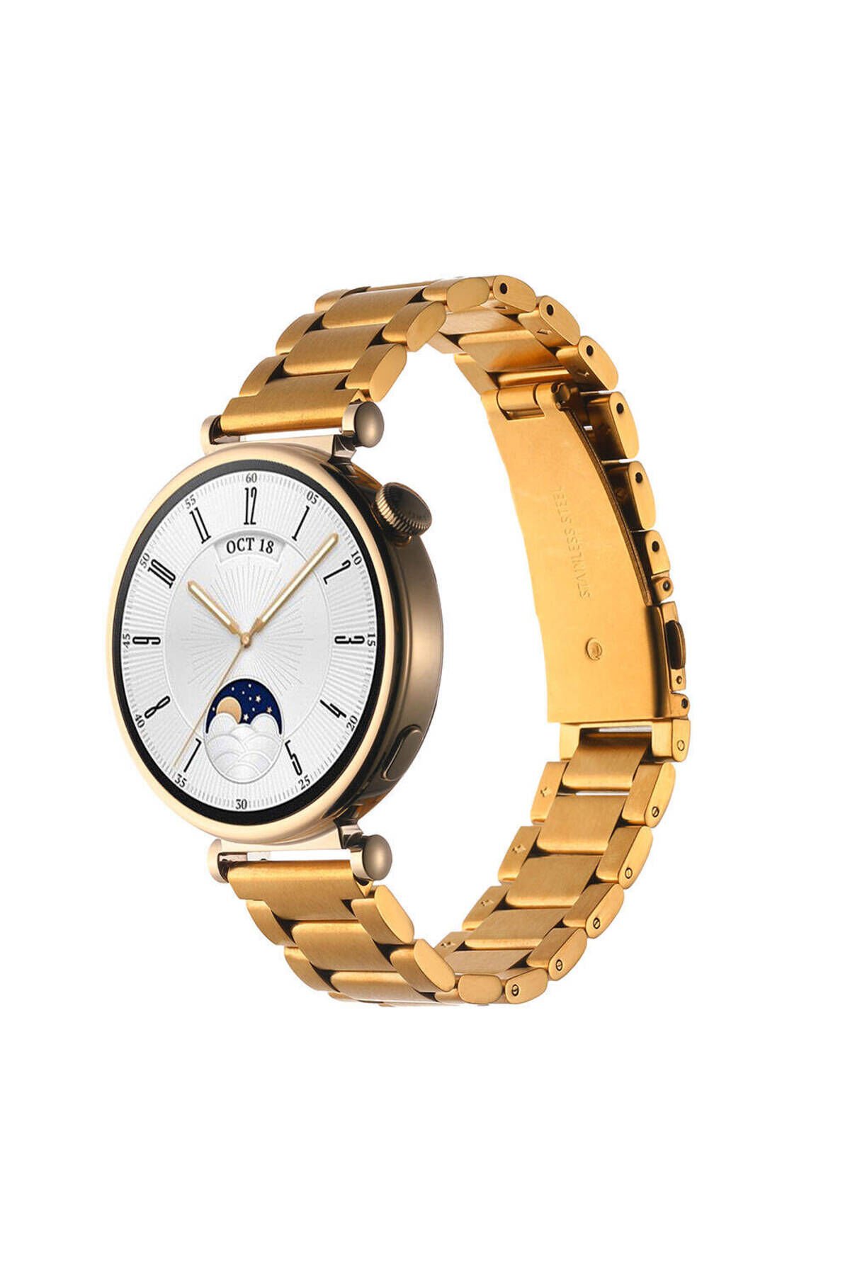 Huawei GT4 18mm Uyumlu KRD-04 Metal BSAY Kordon-Gümüş