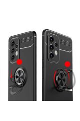 Galaxy A33 5G Kılıf SBT Ravel Silikon Kapak - Siyah-Kırmızı Siyah-Kırmızı