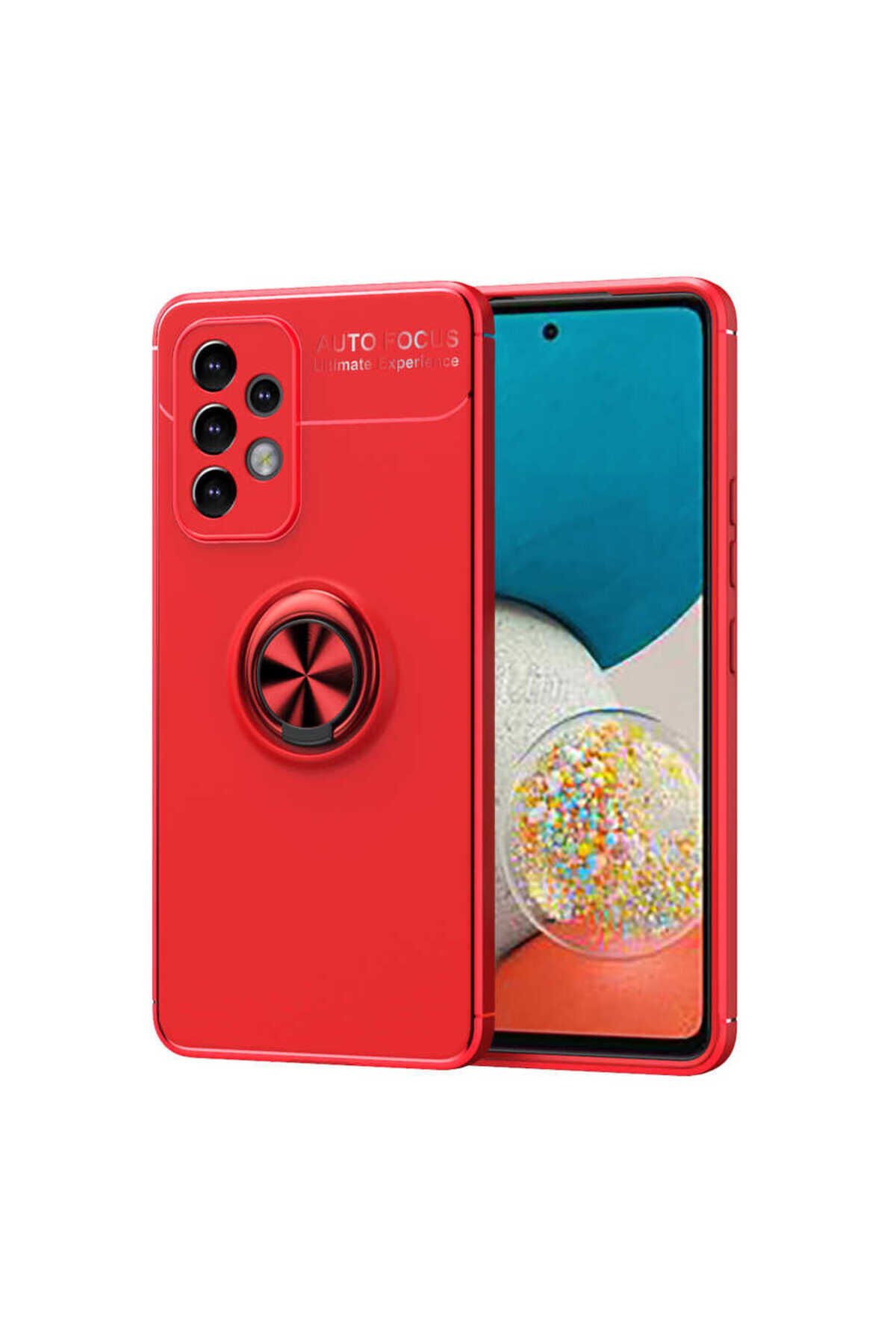 Galaxy A33 5G Kılıf SBT Ravel Silikon Kapak - Siyah-Kırmızı Kırmızı