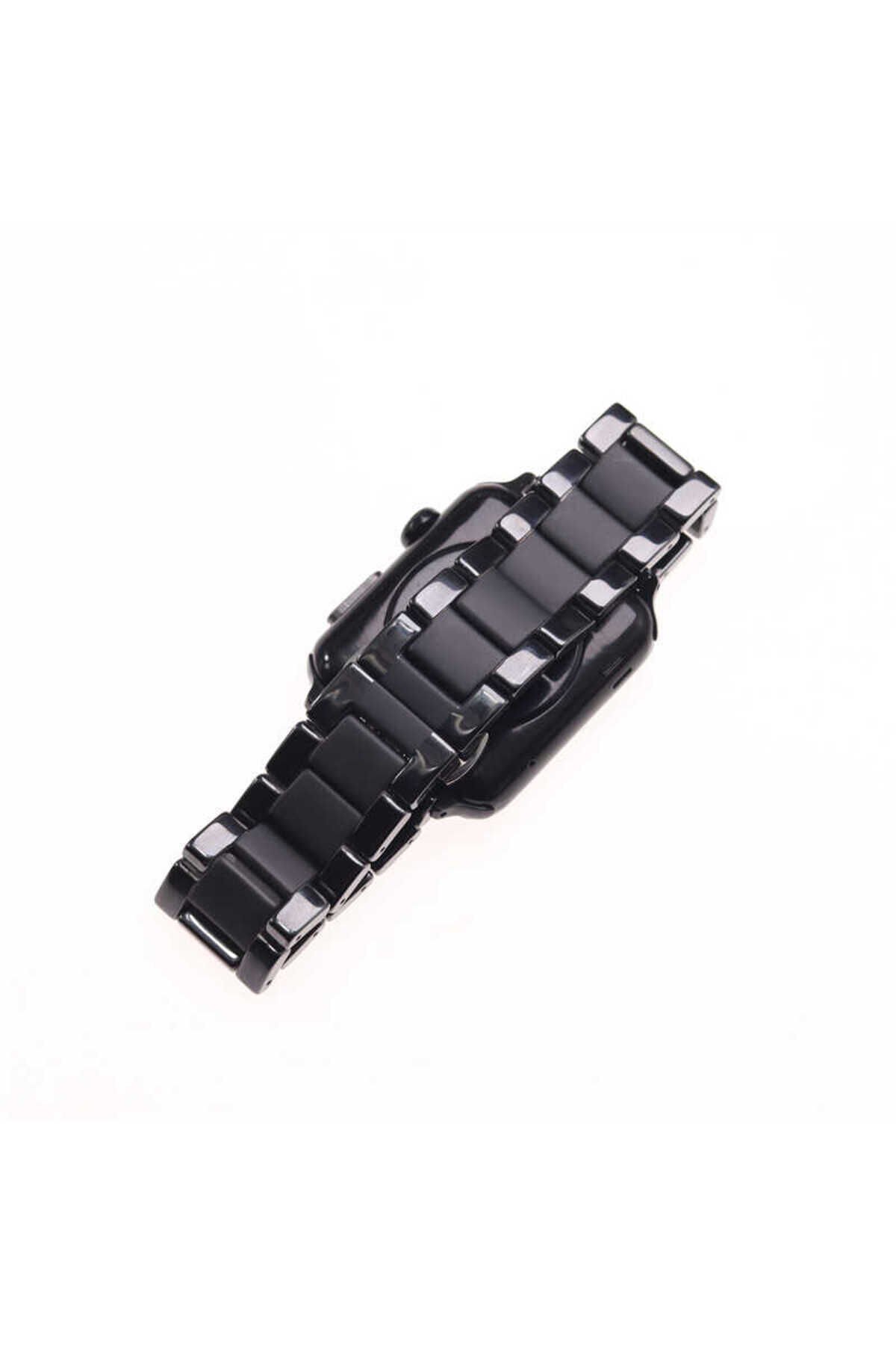 Watch 38mm Mat Seramik Metal BSAY Kordon-Parlak Siyah Siyah