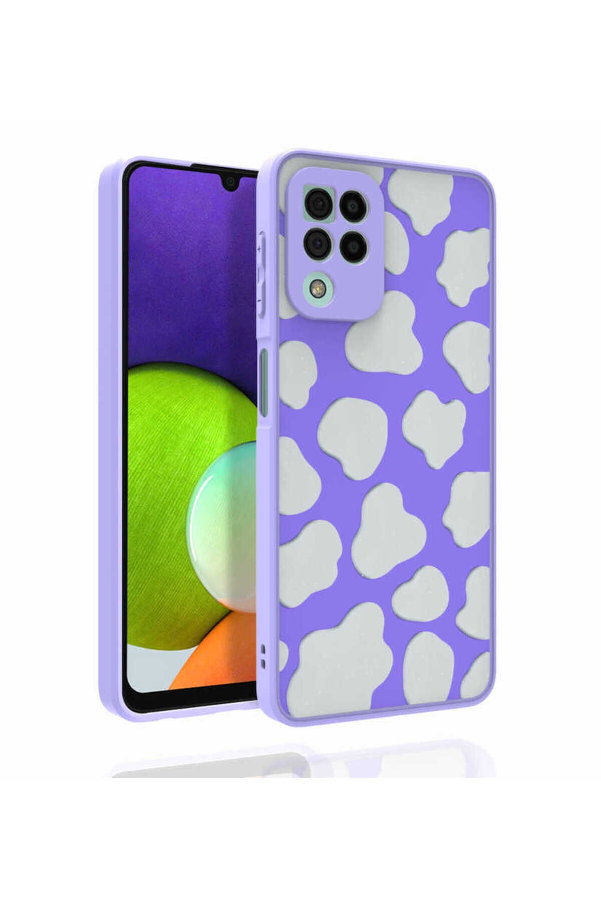 Galaxy M22 Kılıf Desenli Kamera Korumalı Parlak ZPRB Nora Kapak - NO6