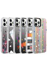 iPhone 12 Pro Uyumlu Desenli BSAY Silver Sert Kılıf-Mottolar Kalp