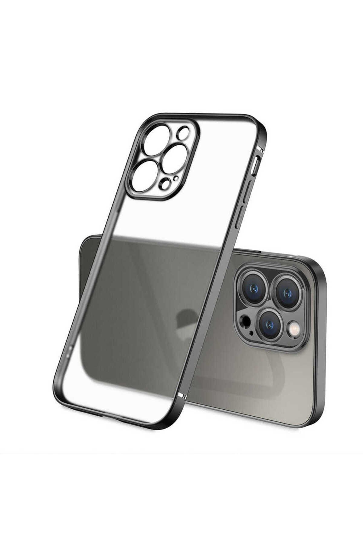 iPhone 13 Pro Max Uyumlu BSAY Mat Gbox Kılıf-Siyah Siyah