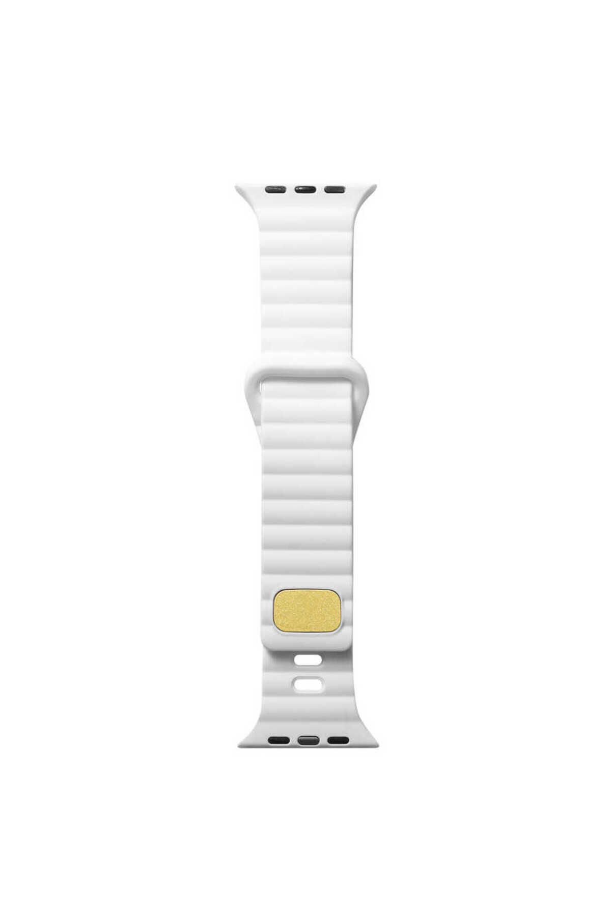 Watch 7 45mm Uyumlu KRD-73 Uyumlu BSAY Kordon-Krem Beyaz
