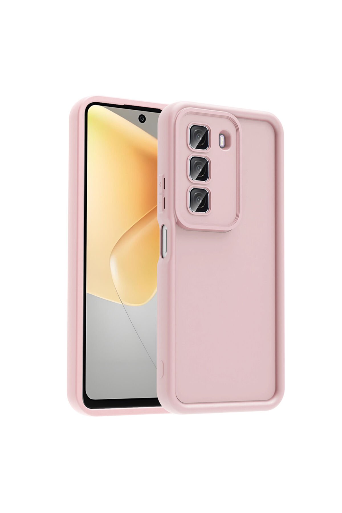 İnfinix Hot 50 4G Kılıf Kamera Korumalı BSAY Ananas Kapak - Mürdüm Pembe