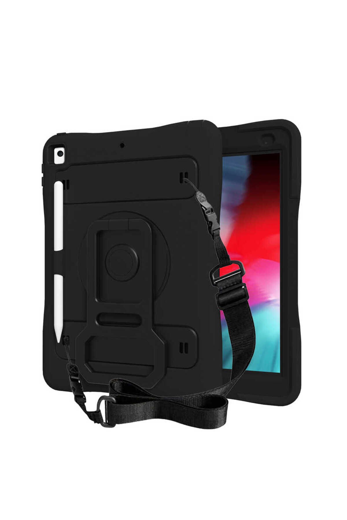 iPad 10.2 (8.Nesil) BSAY Yeni Nesil Kalem Bölmeli Defender Tablet Silikon - Siyah