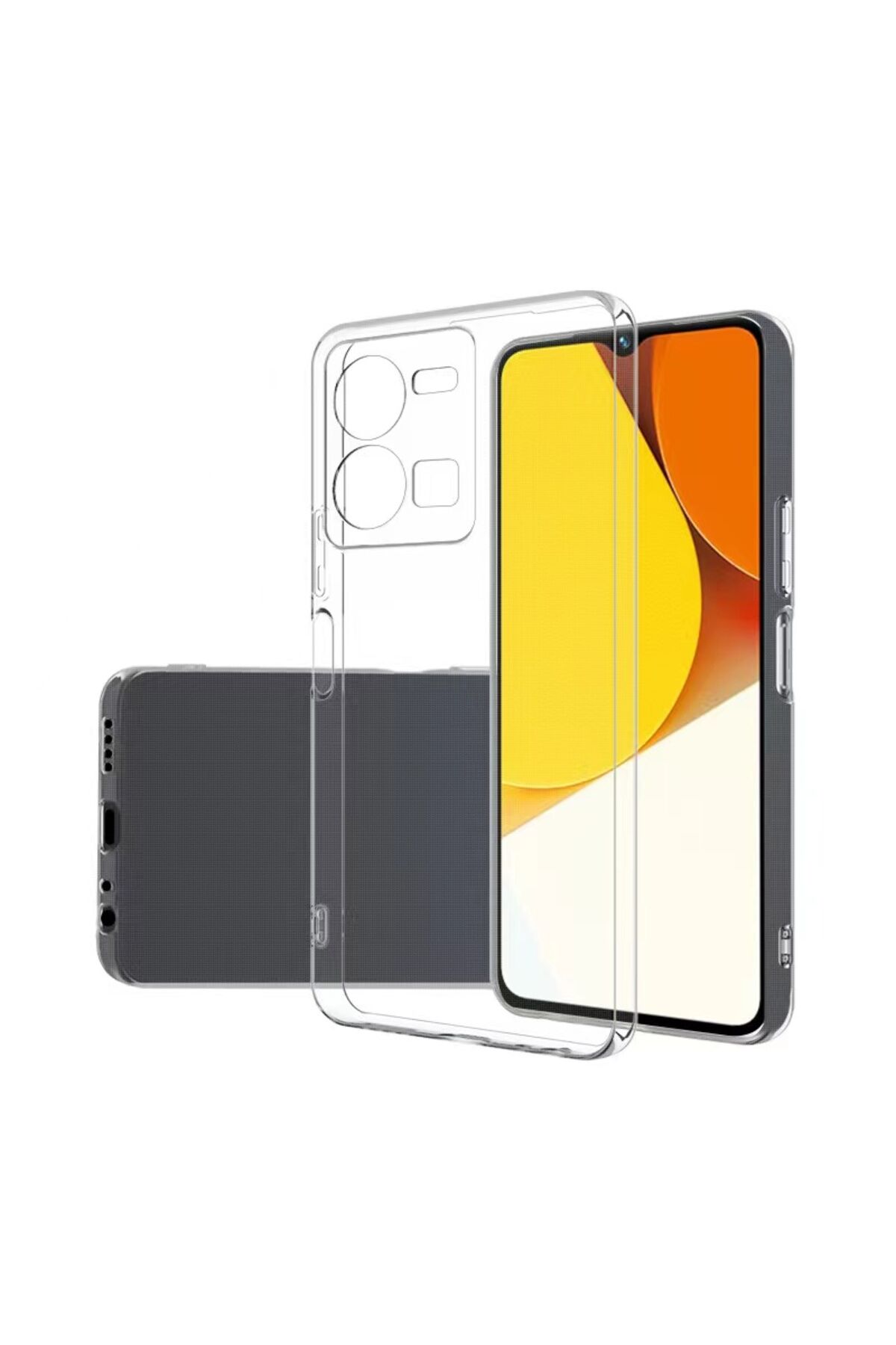 Vivo Y35 Kılıf GZST Süper Silikon Kapak - Renksiz Renksiz