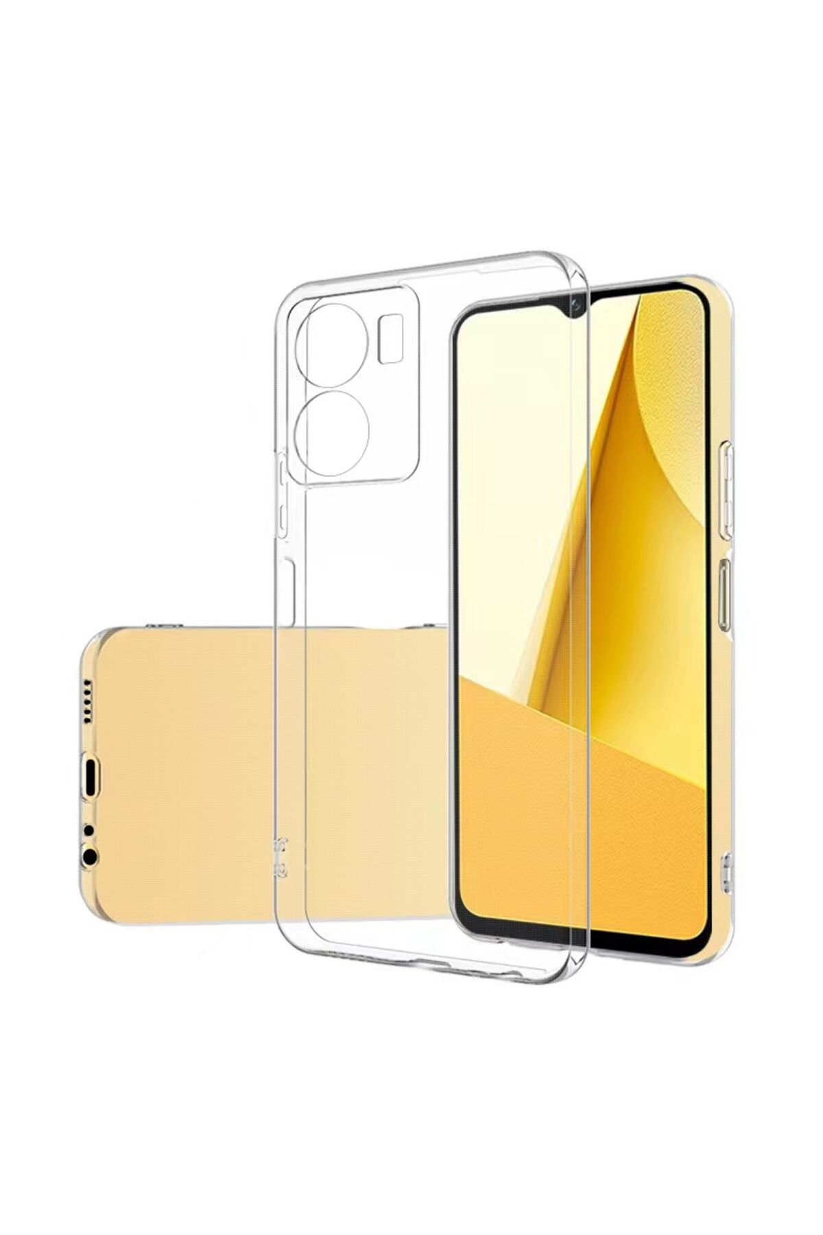 Vivo Y16 Kılıf ZPRB Süper Silikon Kapak - Renksiz Renksiz