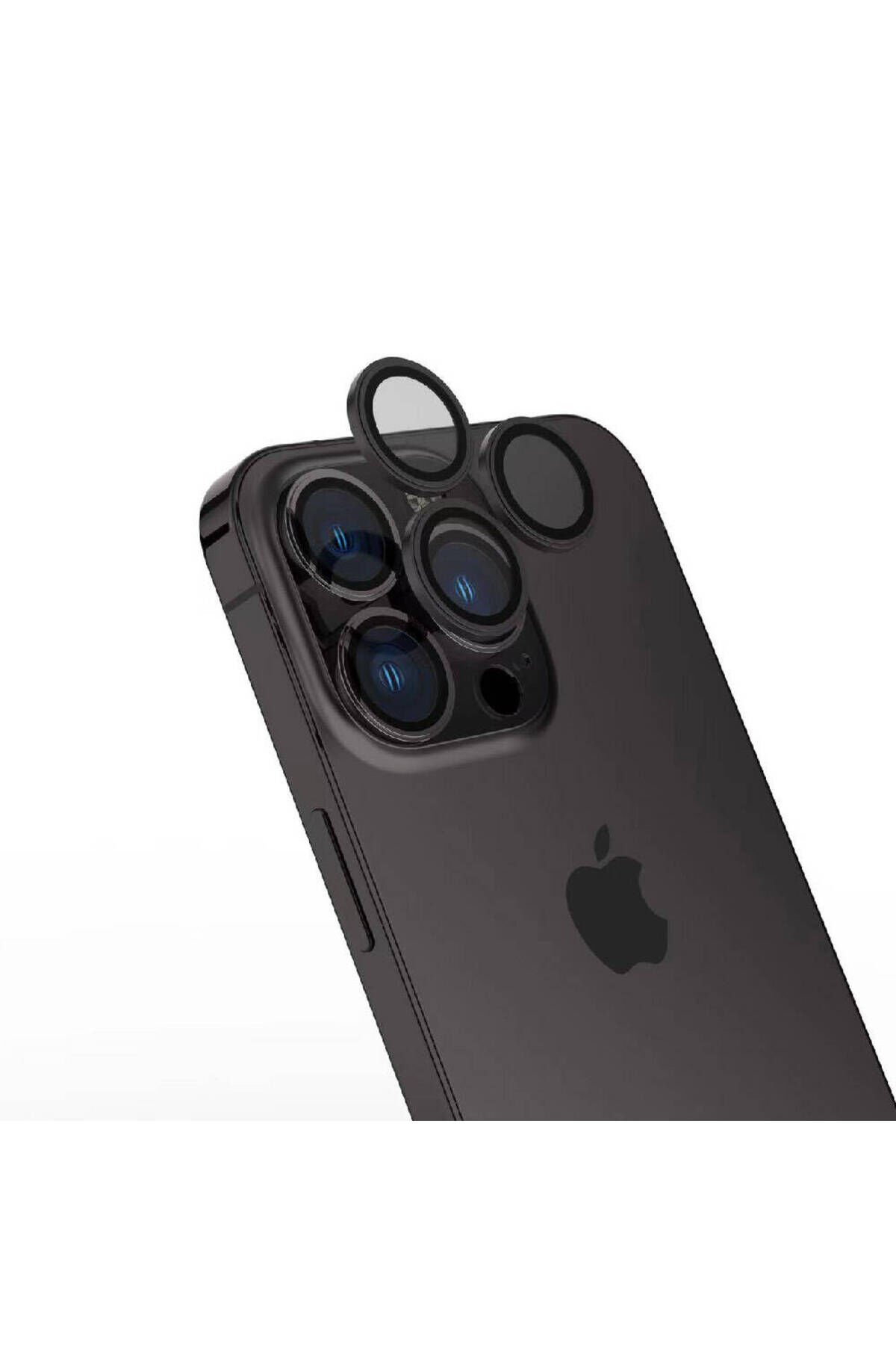 iPhone 15 Pro Max Uyumlu BSAY CL-15 Parmak İzi Bırakmayan Anti-RefCLOive Kamera Koruyucu- Siyah