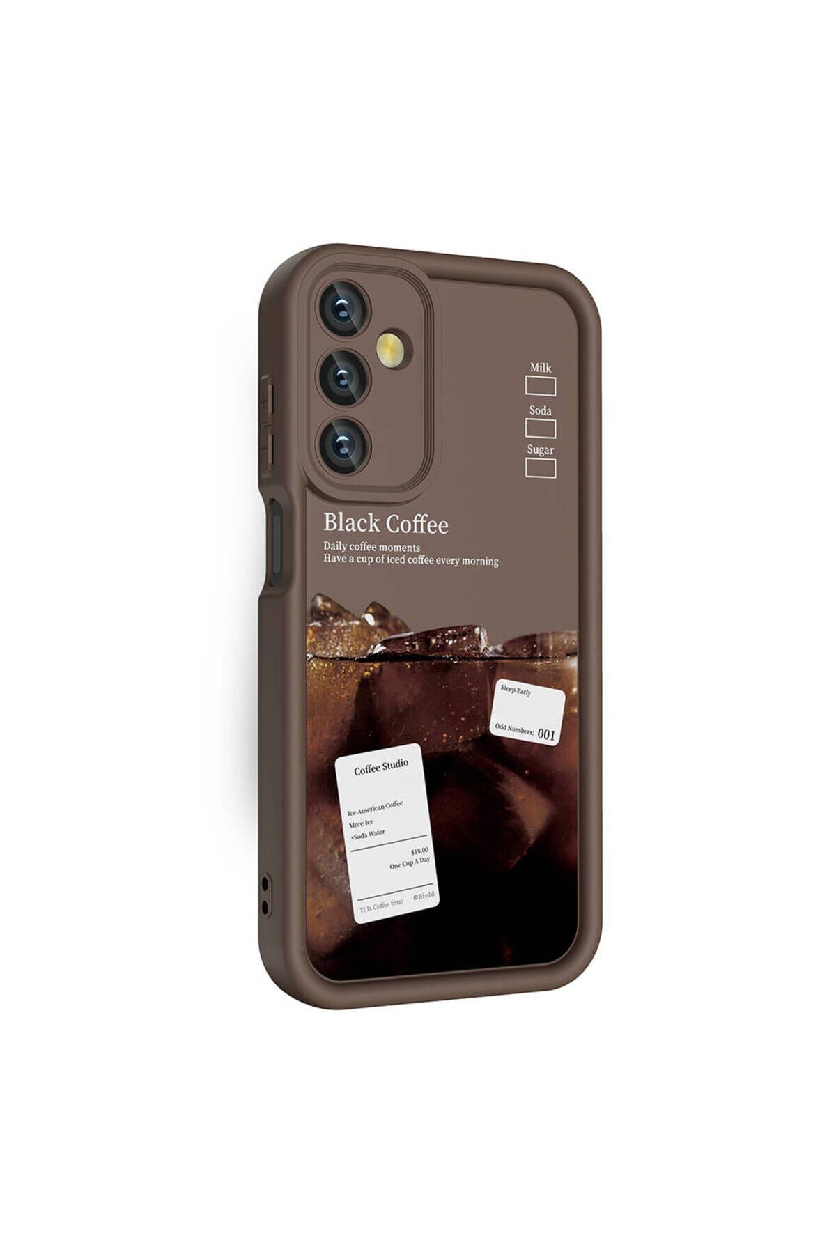 Galaxy A05S Kılıf Kamera Korumalı Baskılı Arka Yüzey Klas Kılıf - Siyah Koyu Kahve