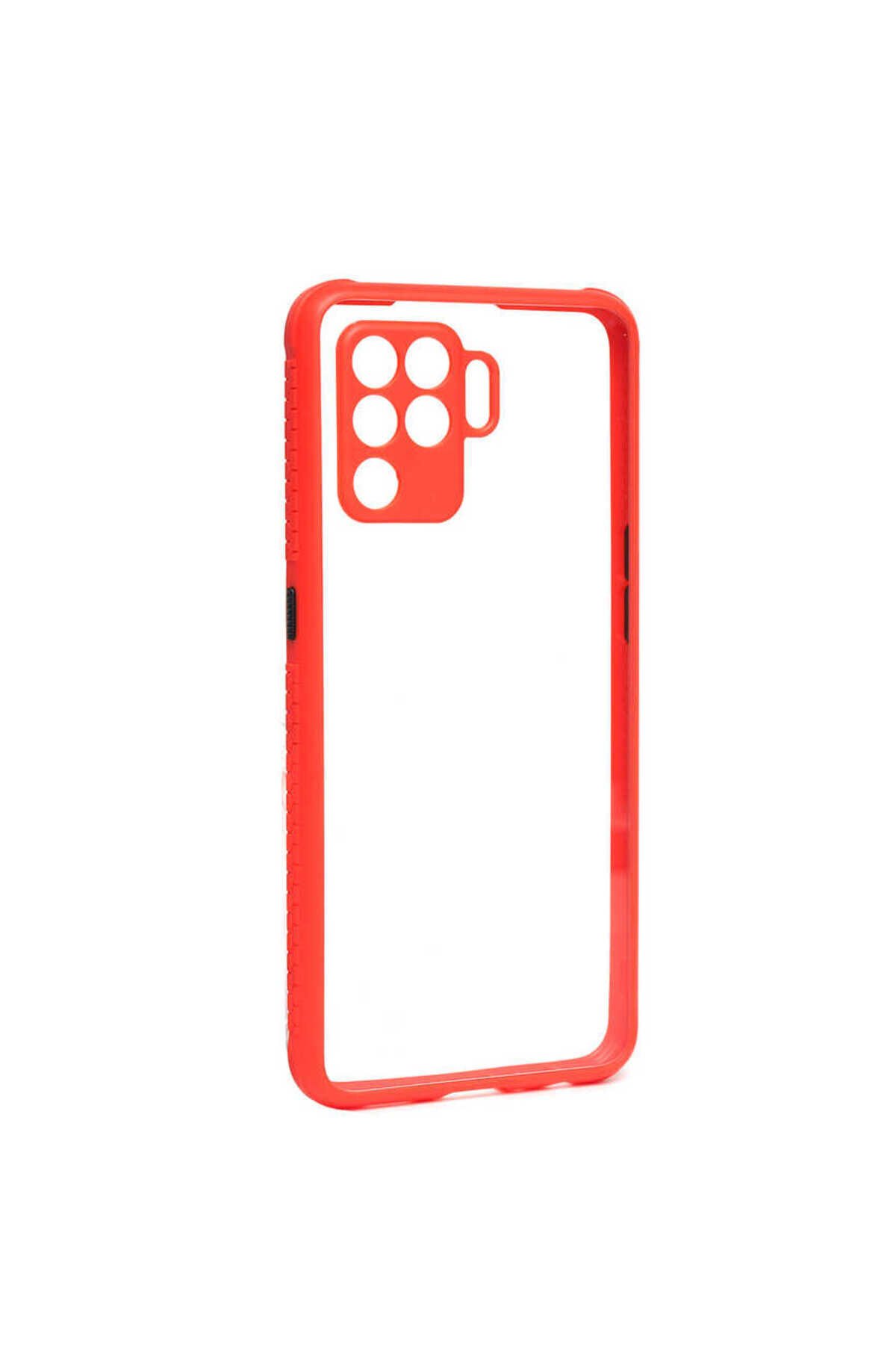 Reno 5 Lite Kılıf BSAY Kaff Kapak - Siyah Kırmızı
