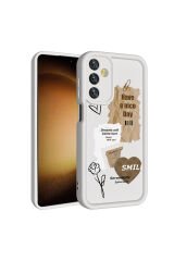 Galaxy A15 Kılıf Kamera Korumalı Baskılı Arka Yüzey GZST Klas Kapak - Açık Kahve Açık Kahve