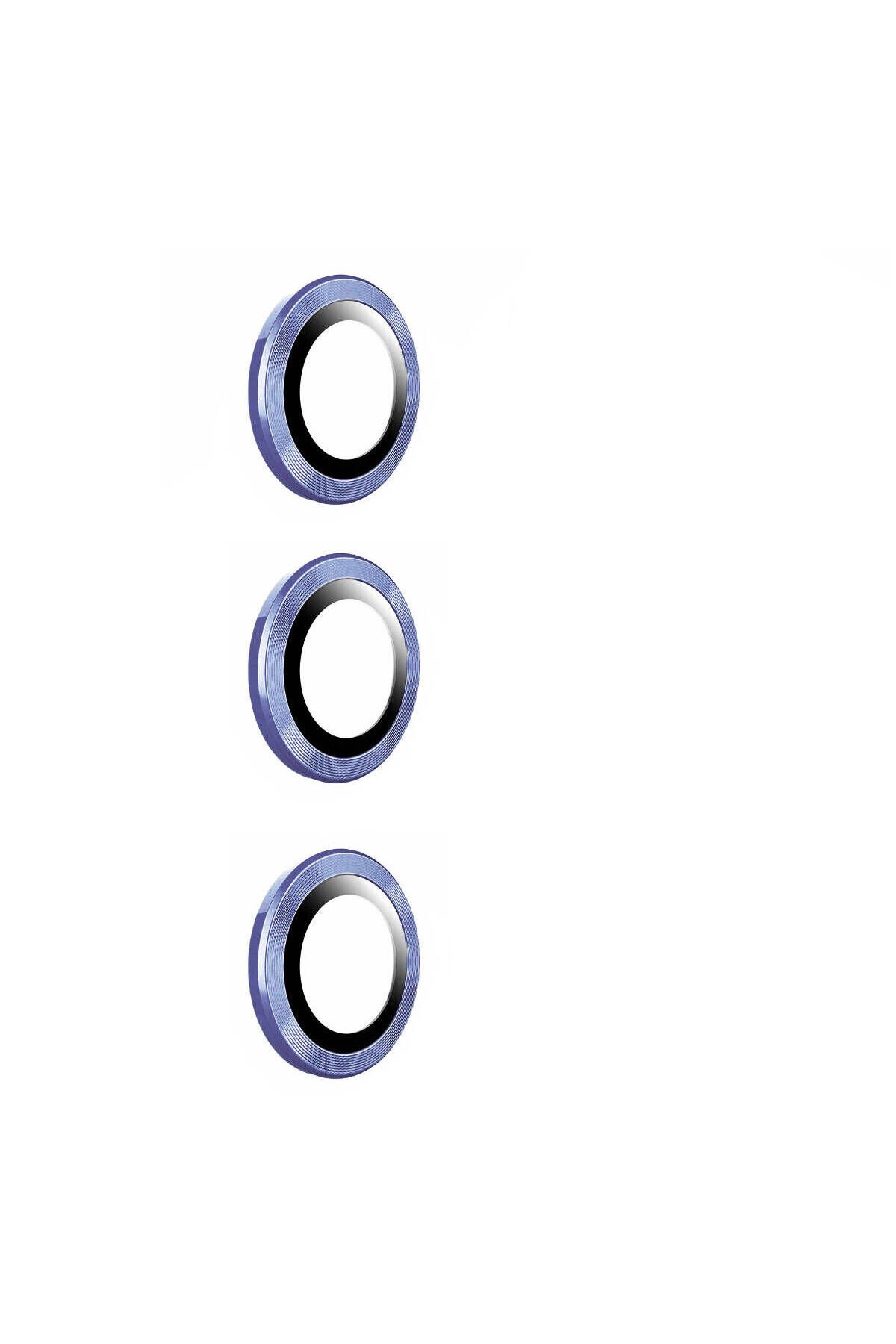 Galaxy S23 FE Uyumlu BSAY Kamera Koruyucu Cam Filmi-Gümüş Mavi Açık