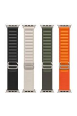 Watch 38mm Uyumlu KRD-74 Hasır BSAY Kordon-Siyah Turuncu