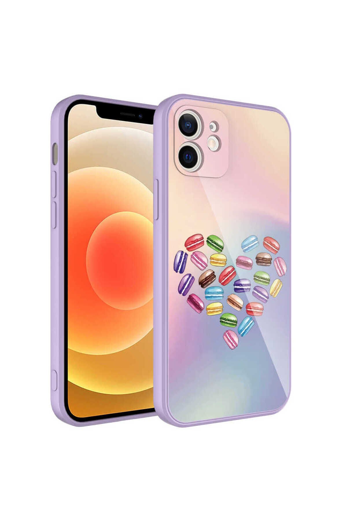 iPhone 11 Uyumlu Kamera Korumalı Desenli Sert Silikon BSAY Epoksi Kılıf-NO7 No1
