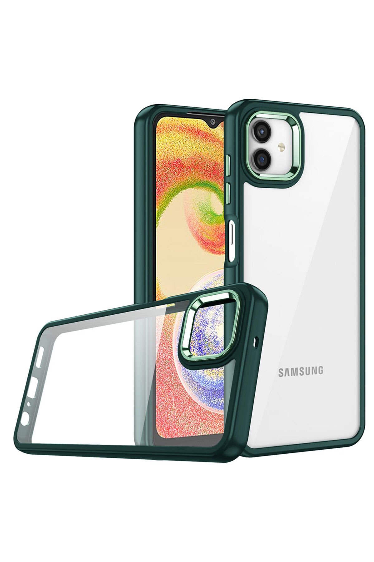 Galaxy A04 Kılıf BSAY Flora Kapak - Rose Gold Yeşil