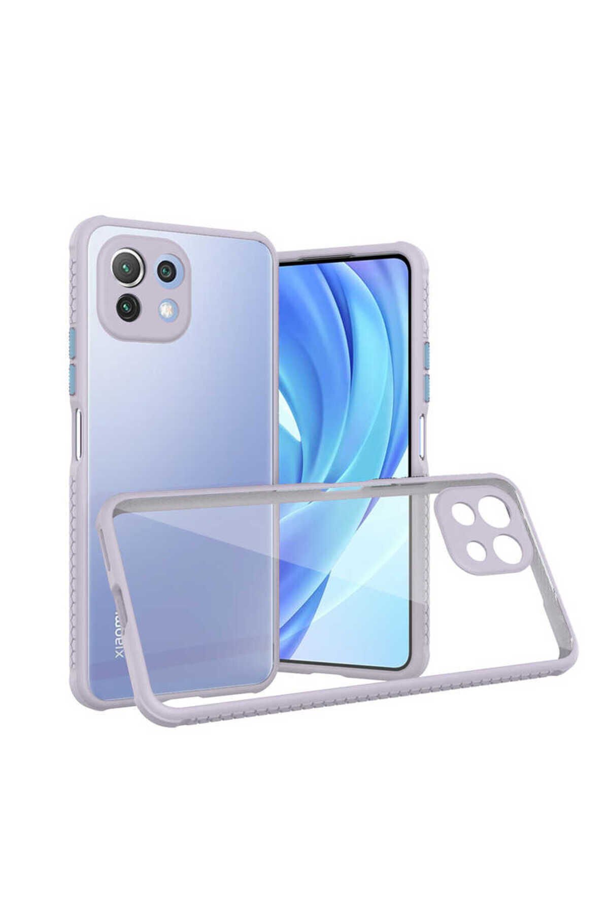 Mi 11 Lite Kılıf BSAY Kaff Kapak - Koyu Yeşil Mor