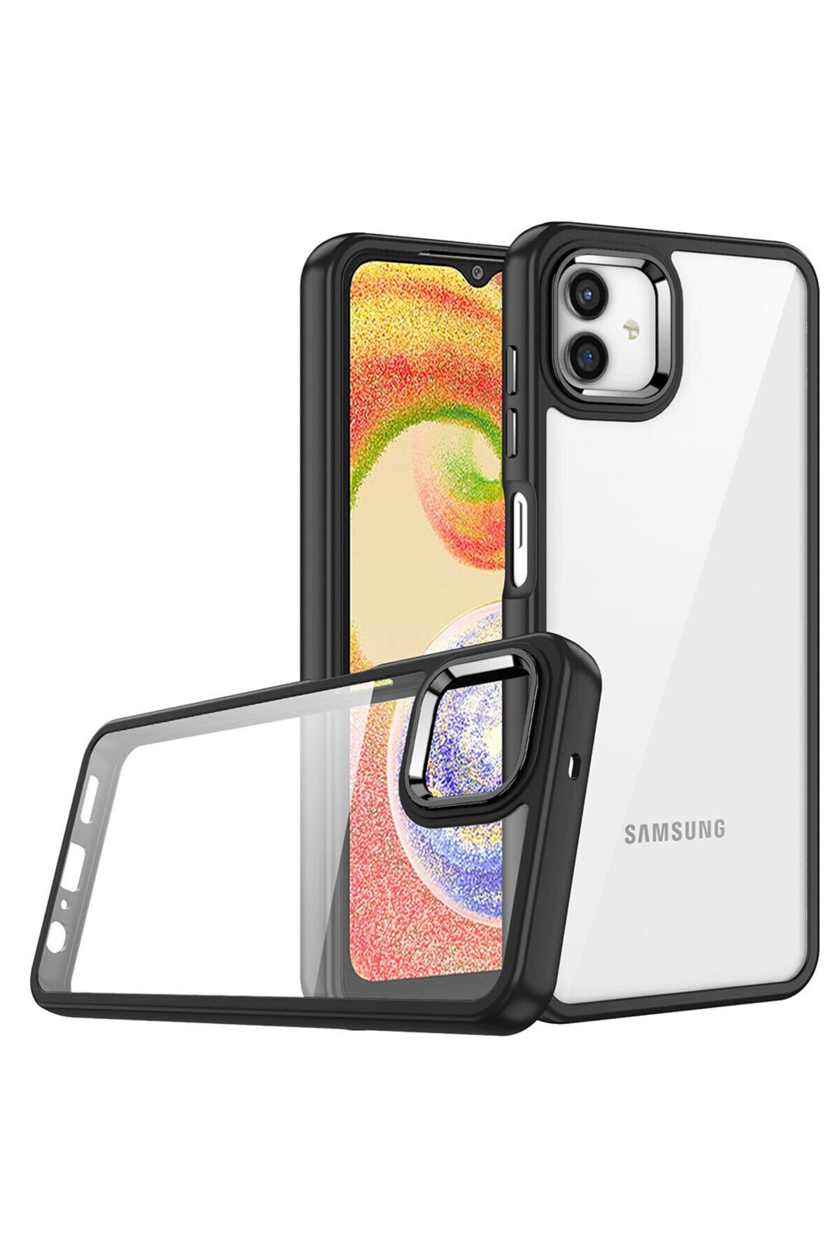 Galaxy A04 Kılıf BSAY Flora Kapak - Rose Gold Siyah
