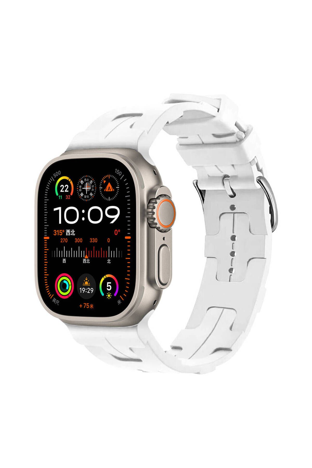 Watch Ultra 49mm KRD-92 Uyumlu GZST Kordon-Beyaz Beyaz