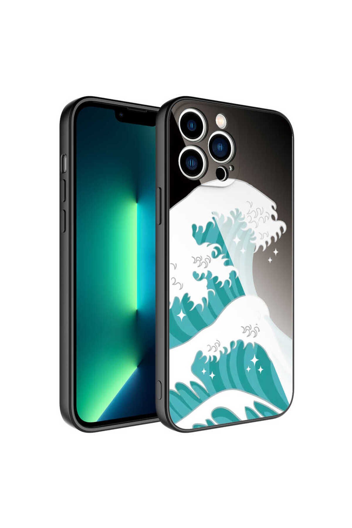 iPhone 12 Pro Uyumlu Kamera Korumalı Desenli Sert Silikon BSAY Epoksi Kılıf-NO10 No9