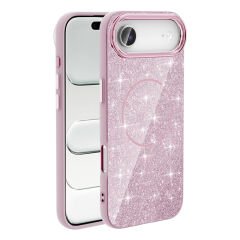 iPhone 17 Air Kılıf M-safe Şarj Özellikli Parlayan Simli Zore Okso Kılıf