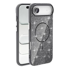 iPhone 17 Air Kılıf M-safe Şarj Özellikli Parlayan Simli Zore Okso Kılıf