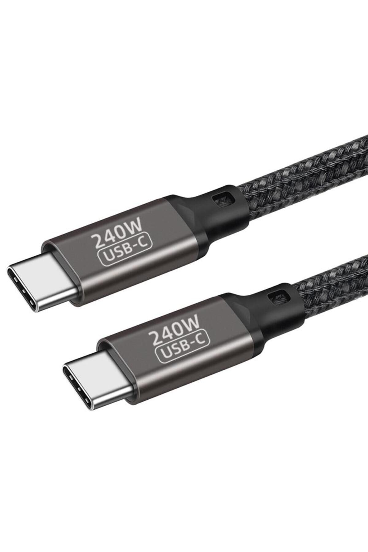 Siyah QG02 Type-C to Type-C PD3.1 Data Kablosu 240W 480Mbps 0.5 Metre-BSAY