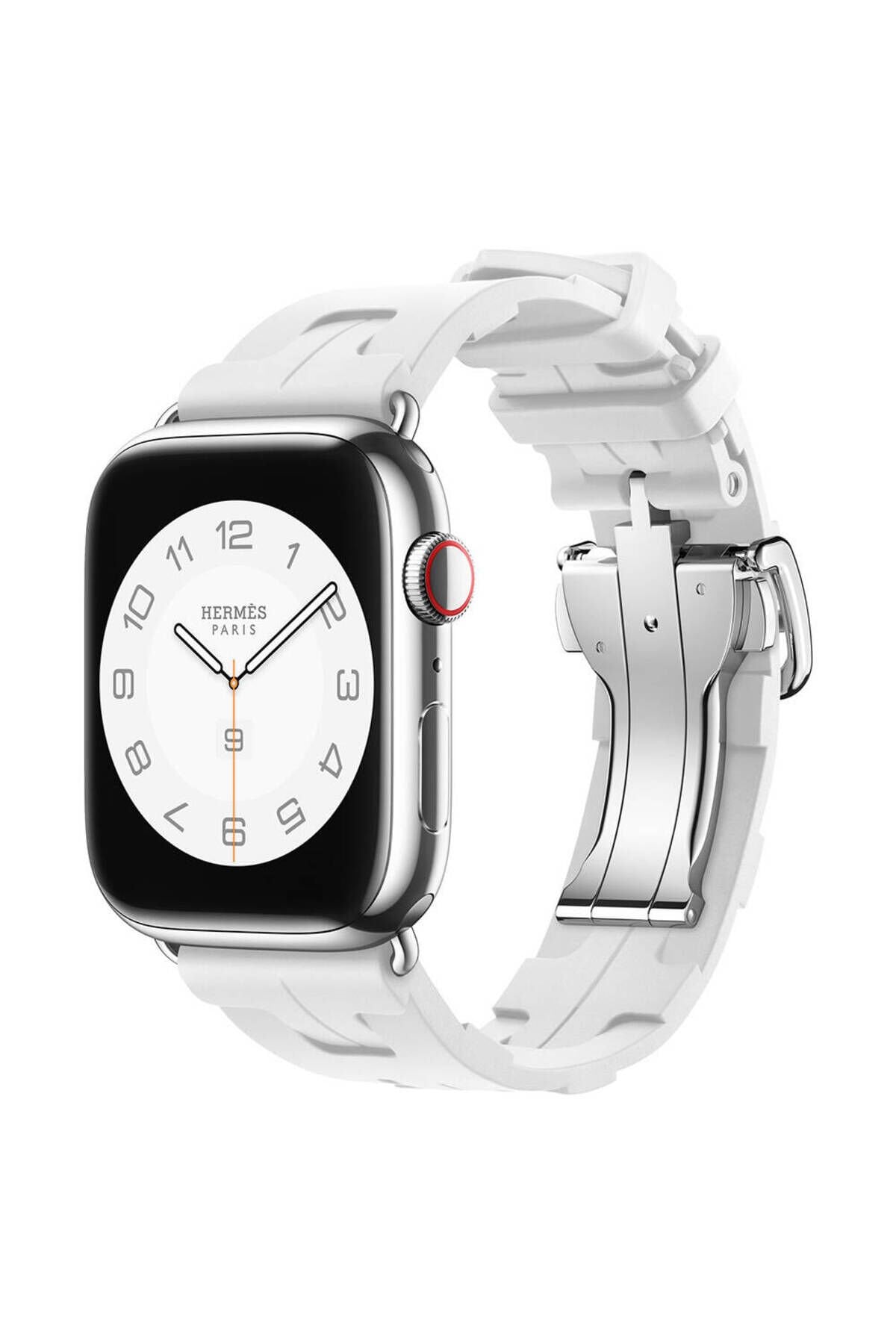 Watch 42mm Spor Görünümlü GZST- KRD-94 Silikon Kordon-Beyaz Beyaz