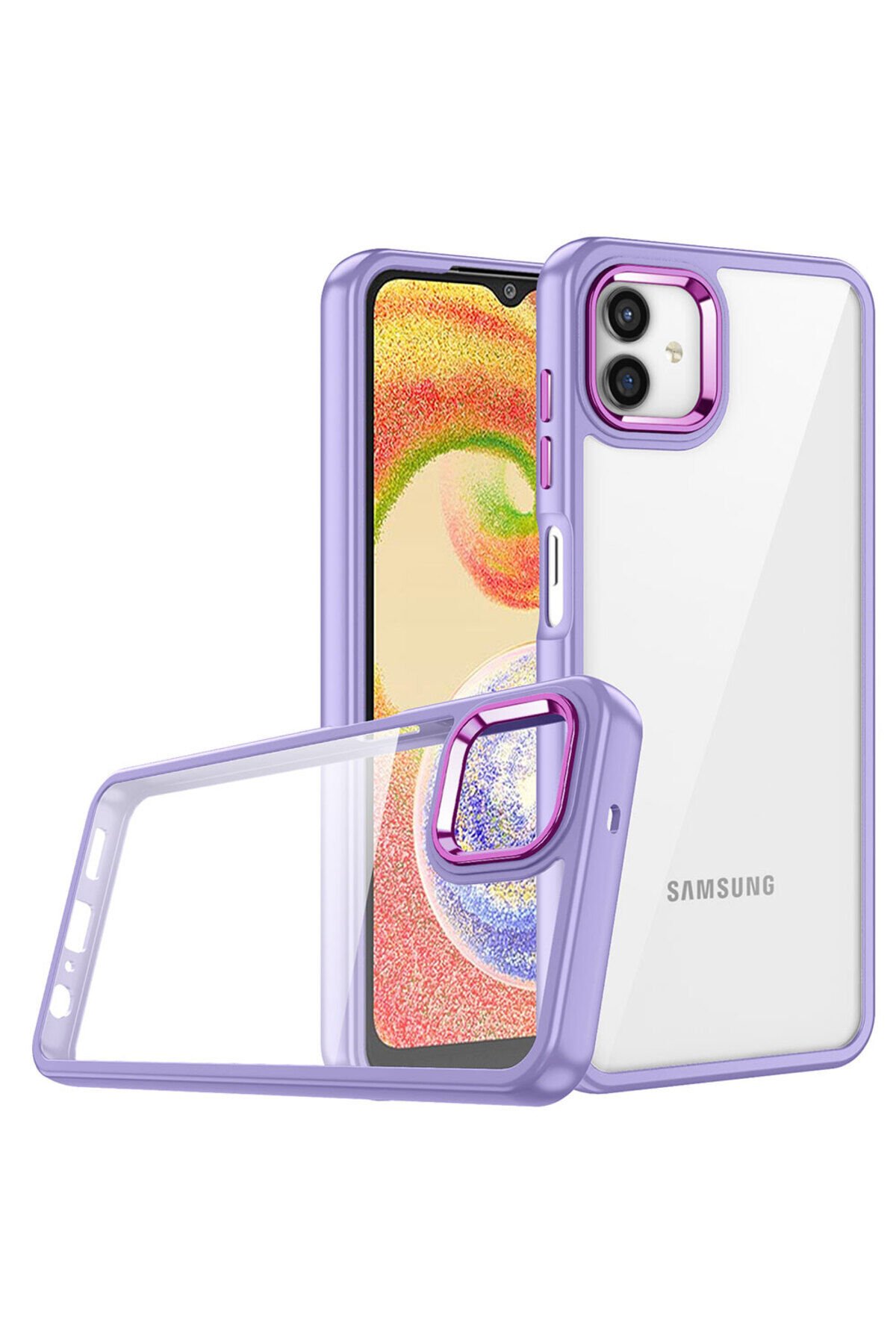 Galaxy A04E Kılıf BSAY Flora Kapak - Lacivert Lila