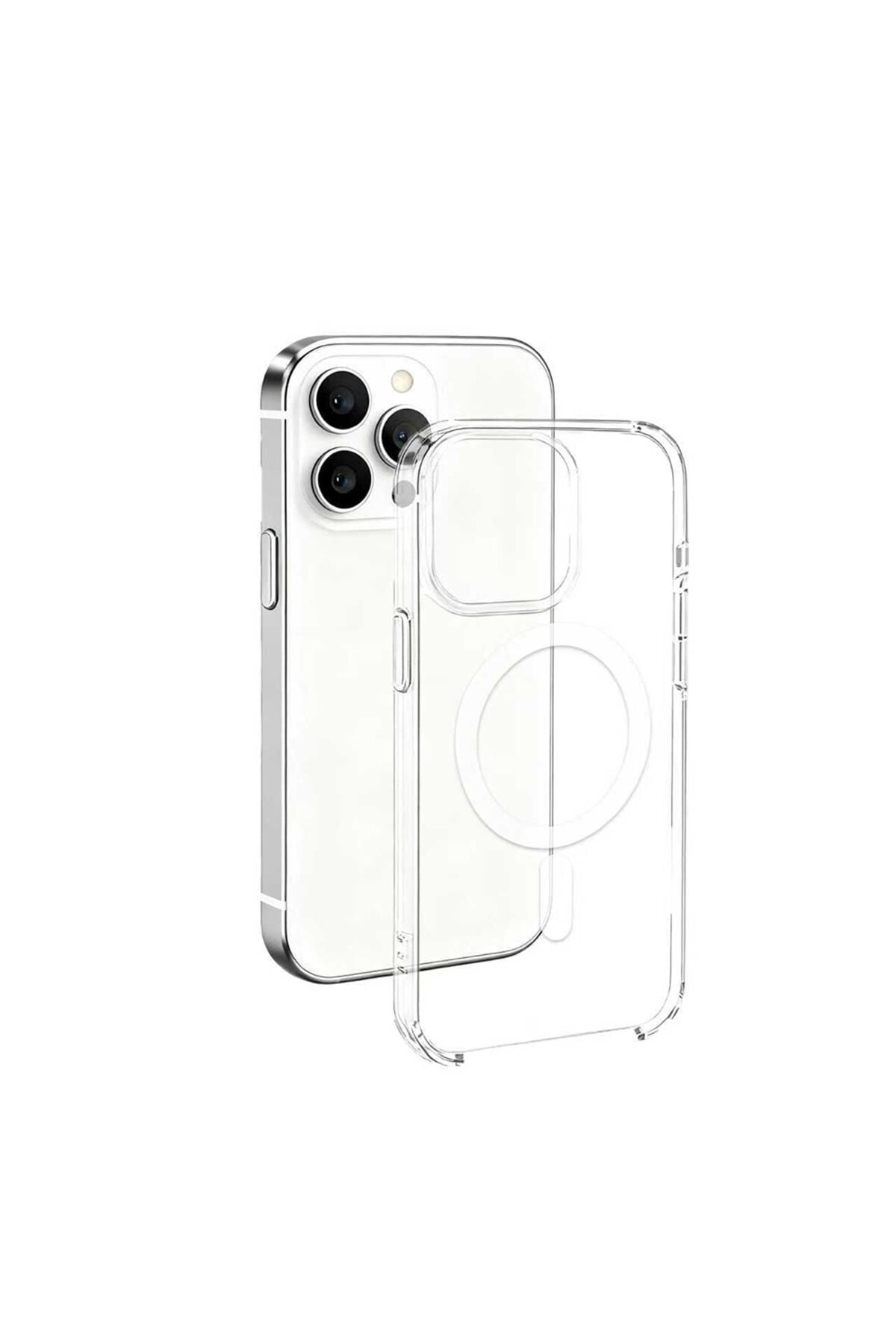 iPhone 16 Pro Max Kılıf Zore Wireless Şarj Özellikli Şeffaf Orjin Kapak - Şeffaf Şeffaf
