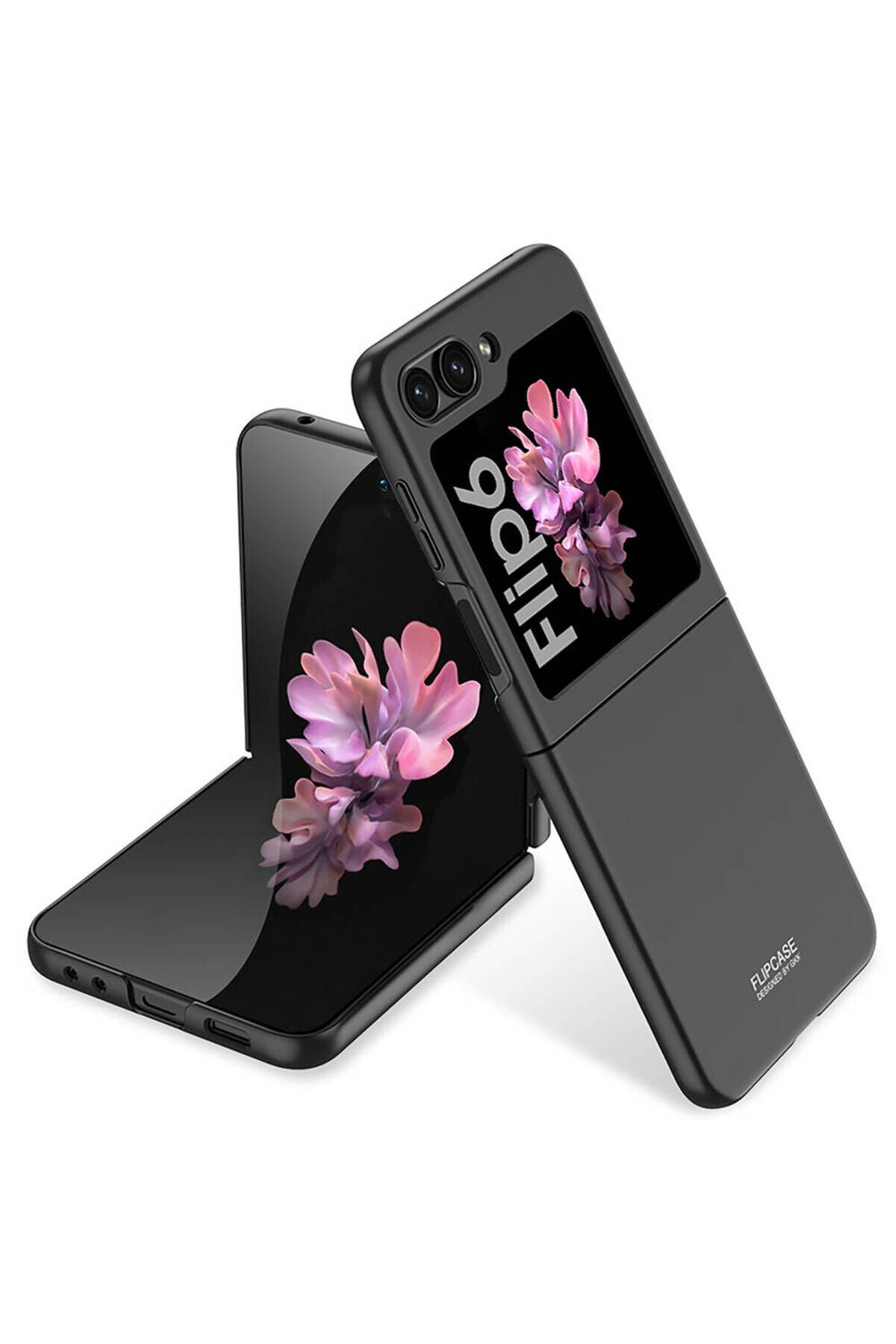 Galaxy Z Flip 6 Kılıf BSAY Sert Kıpta Kapak-Gümüş Siyah