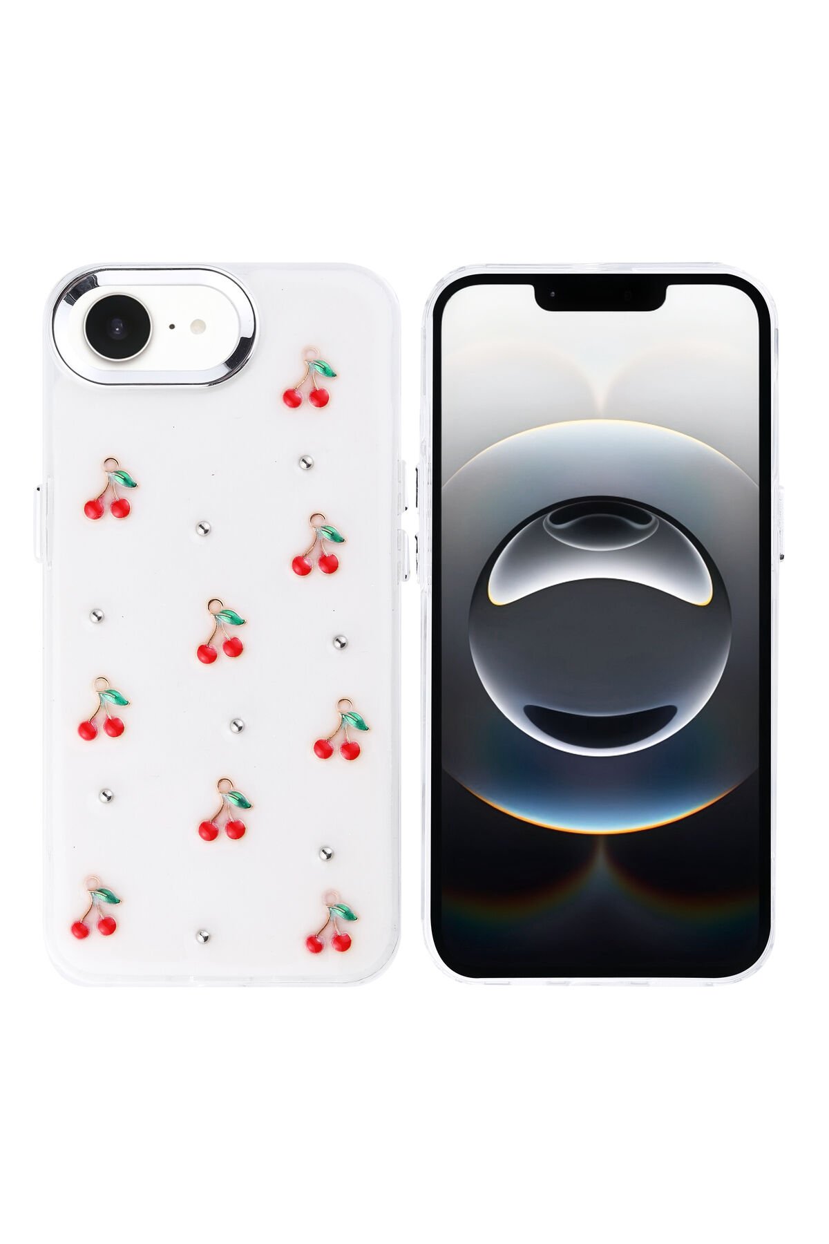 iPhone 16E Kılıf Airbag Tasarımlı Simli Şeffaf ASMA Kutup Kapak - Fiyonk Şeffaf