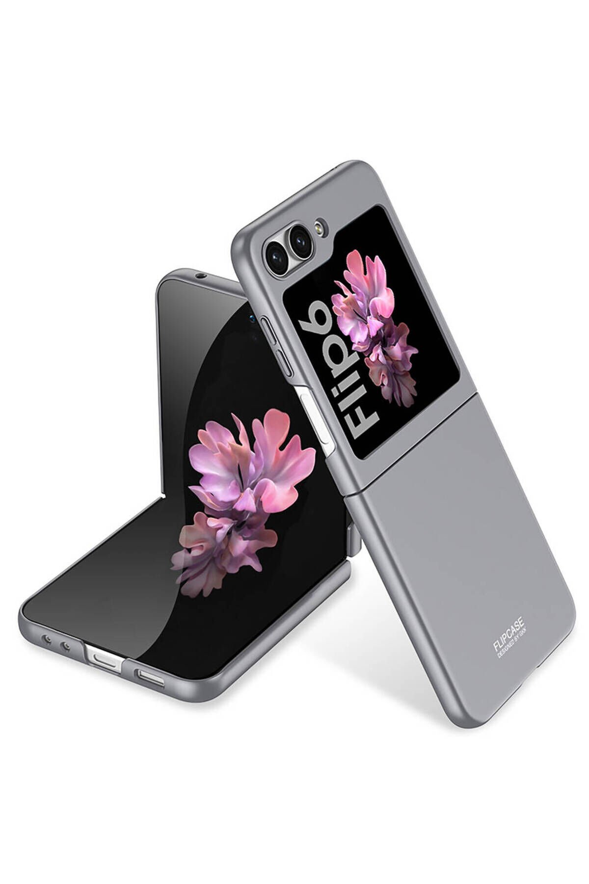 Galaxy Z Flip 6 Kılıf BSAY Sert Kıpta Kapak-Gümüş Gri
