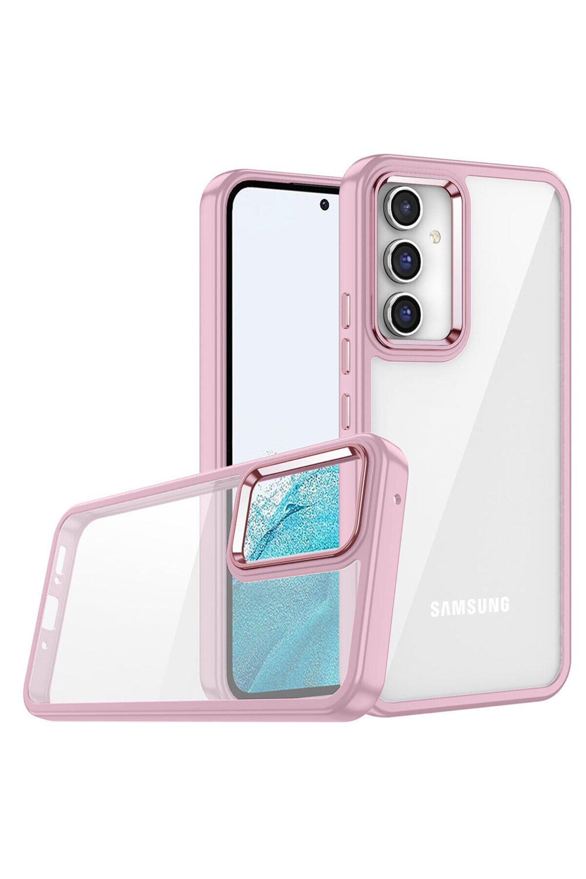 Galaxy A04S Kılıf BSAY Flora Kapak - Yeşil Rose Gold